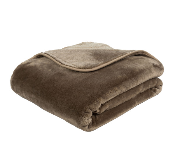 Decke PREMIUM taupe in taupe aus Polyester