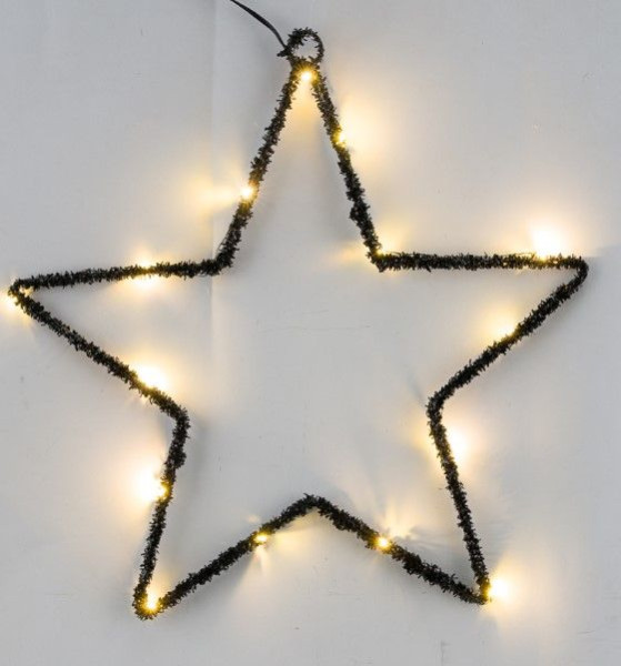 Weihnachtsstern LED in schwarz aus Metall