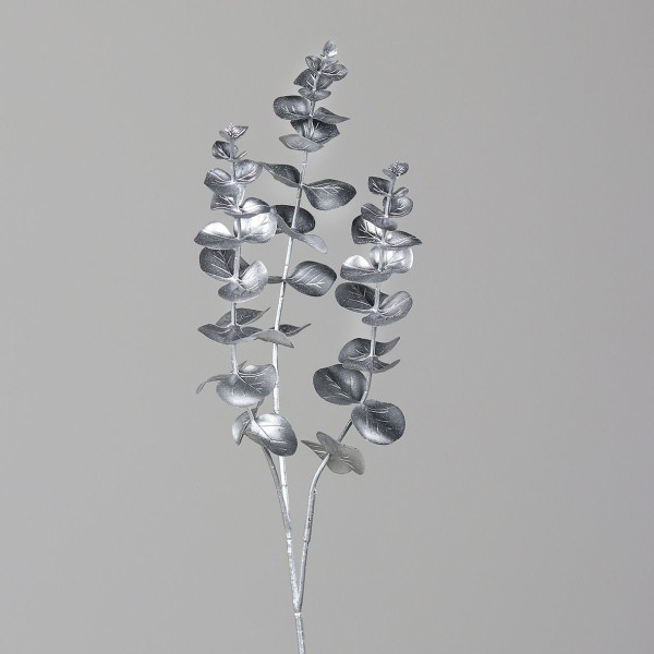 Kunstblume EUKALYPTUS in silberfarben aus Kunststoff