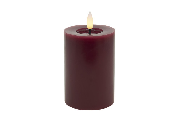 Stumpenkerze LED BASIC in Berry aus Wachs