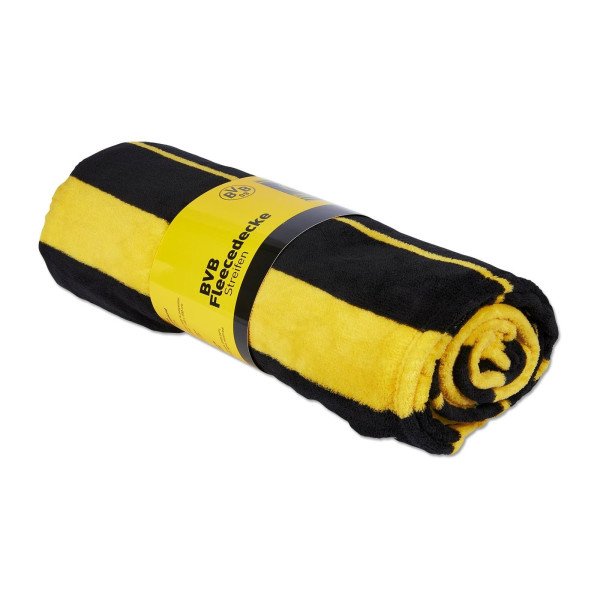 Fleecedecke BVB STREIFEN in mehrfarbig aus Polyester