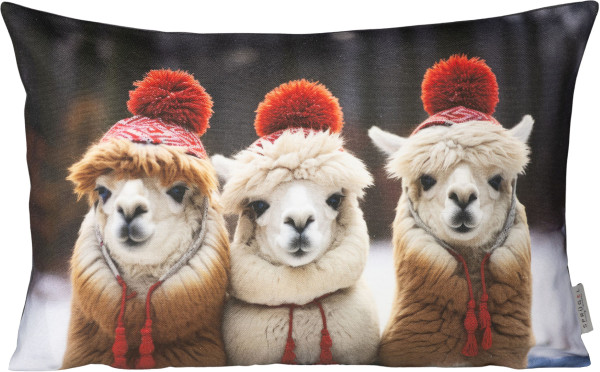 Kissenhülle WINTER ALPACA in beige aus Mischgewebe