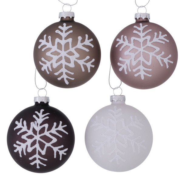 Weihnachtskugel FLOKA in mehrfarbig aus Glas