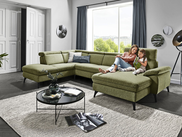 Polsterecke vito TONGA in lindgrün aus Stoff