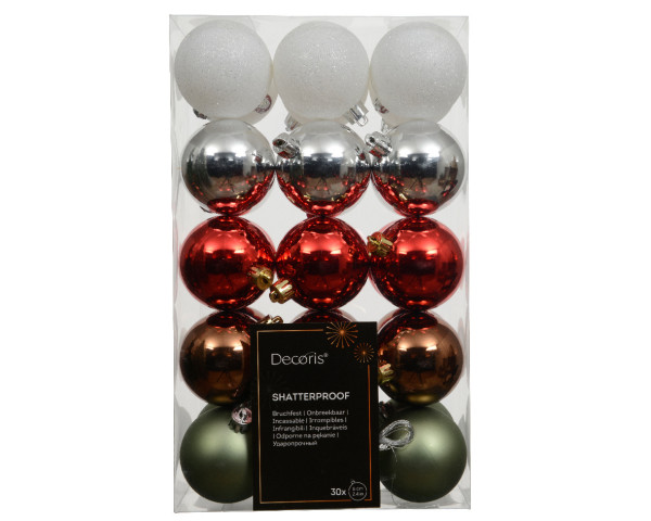 Weihnachtskugel-Set GRACE in mehrfarbig aus Kunststoff