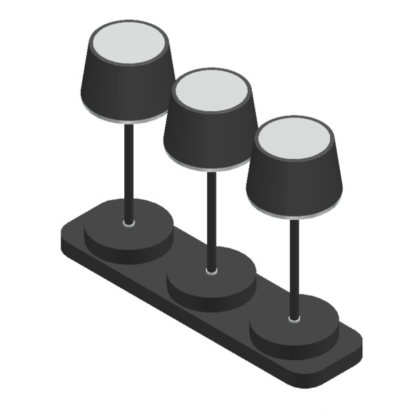 Tischleuchten-Set GARDO in schwarz aus Kunststoff
