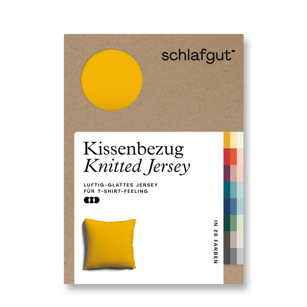 Kissenbezug Knitted Jersey in gelb aus Mischgewebe