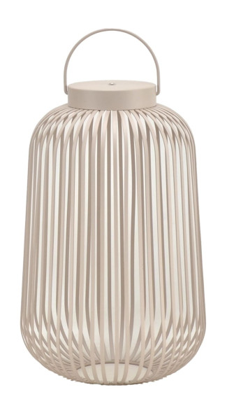 Laterne LED LUNARO in taupe aus Metall