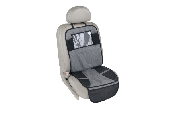 Sitzunterlage mit Tabletfach in grau aus Mischgewebe