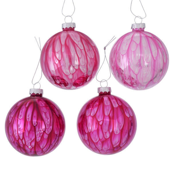 Weihnachtskugel SHADIE in pink aus Glas