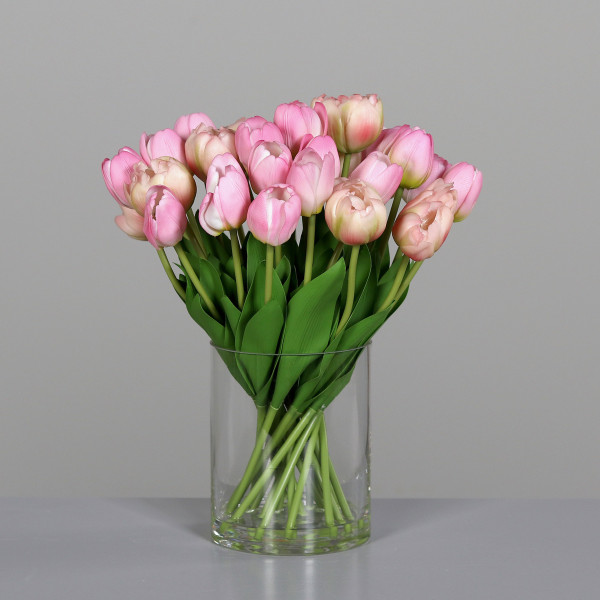 Kunstblume Tulpen-Arrangement in rosa aus Kunststoff