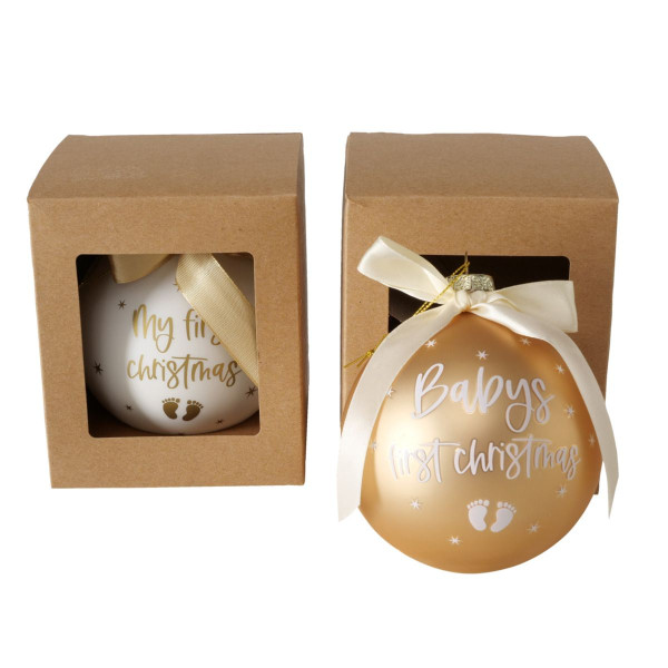 Weihnachtskugel BABY in mehrfarbig aus Glas