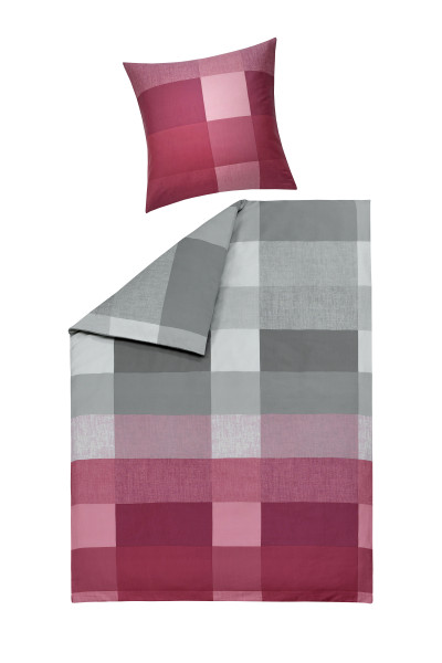 Bettwäsche KORA Satin in Pflaume aus Baumwolle