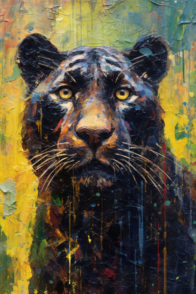 Akustikbild BLACK PANTHER aus Materialmix