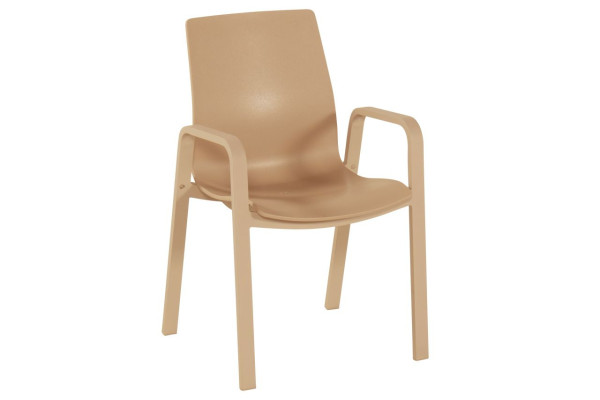 Gartenstuhl FLOW in braun aus Kunststoff