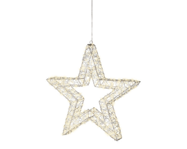 Weihnachtsstern LED in silberfarben aus Metall