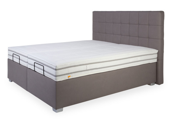 Boxspringbett Elastoform OMBRA in Alu aus Stoff