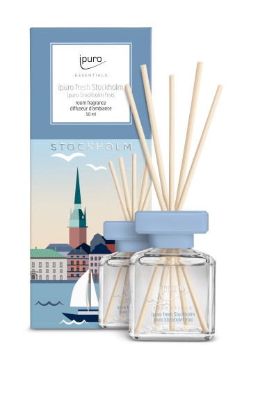 Raumduft ipuro FRESH STOCKHOLM in blau aus Glas