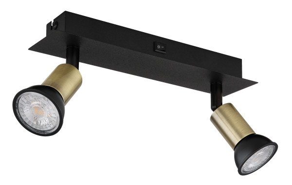 Wand-/Deckenspot DREW in schwarz aus Metall