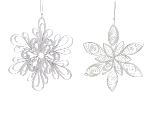 Christbaumschmuck Hänger Blume in weiß aus Papier