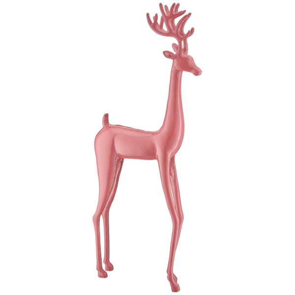 Hirsch in rosa aus Aluminium