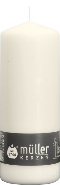 Stumpenkerze WHITE in weiß aus Wachs