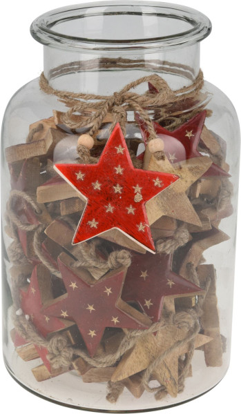 Christbaumschmuck Hänger STERN in rot aus Mango