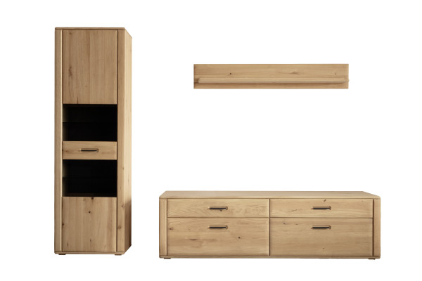 Wohnwand HARPER MEDULIN in Eiche aus Teilmassiv