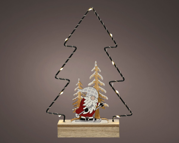 Dekoobjekt LED SANTA in mehrfarbig aus Materialmix