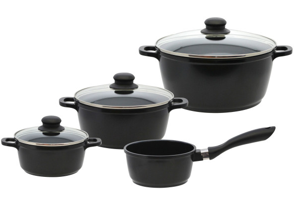 Topf-Set 4-tlg. ELO BLACK CAST in schwarz aus Aluguss