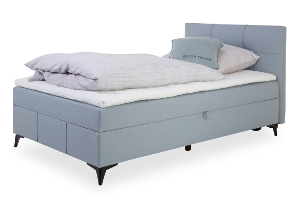 Boxspringbett HARPER EVRON in pastellblau aus Stoff