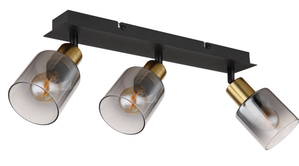 Wand-/Deckenspot HOLLSY in schwarz aus Metall