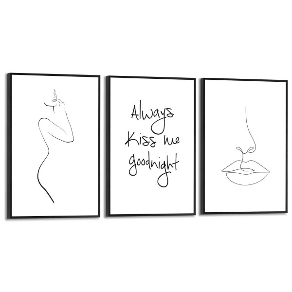 Bilder-Set LOVE in schwarz/weiß aus Holz