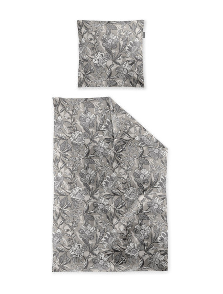 Bettwäsche WAVE Satin in natur aus Baumwolle