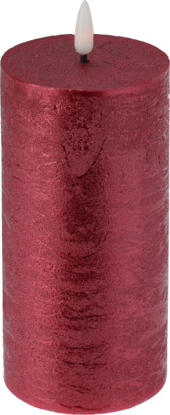 Kerze LED BORDEAUX in rot aus Wachs