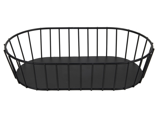 Brotkorb BLACK oval in schwarz aus Metall