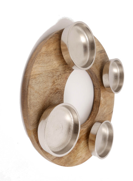 Adventskranz WOOD in mehrfarbig aus Materialmix