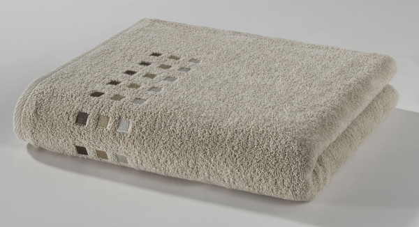 Duschtuch QUATTRI beige in beige aus Baumwolle