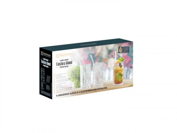 Longdrink-Set in klar aus Glas