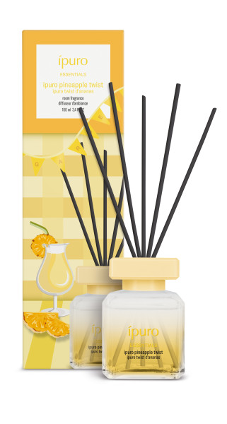 Raumduft ipuro PINEAPPLE TWIST in gelb aus Glas