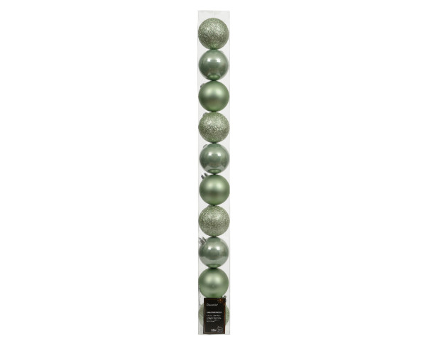 Weihnachtskugel-Set X-MAS in grün aus Kunststoff