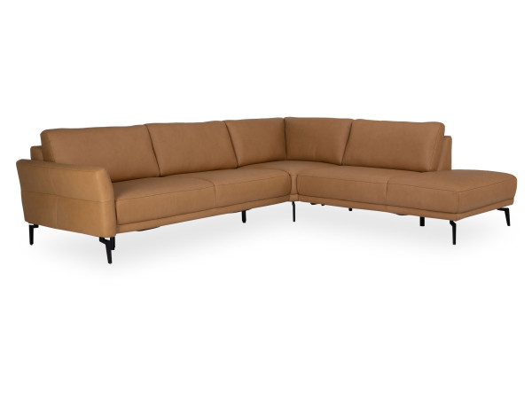 Polsterecke SYSTEMPOLSTER PIANA in Honig aus Leder