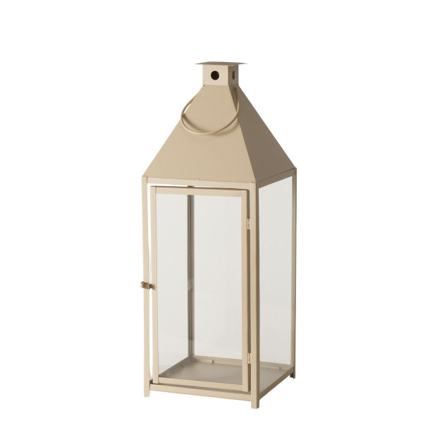 Laterne ANGELO groß in beige aus Metall