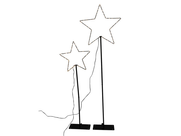 Dekoobjekt-Set LED STERNE in schwarz aus Metall
