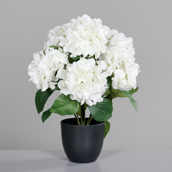 Kunstblume HORTENSIE in weiß aus Kunststoff