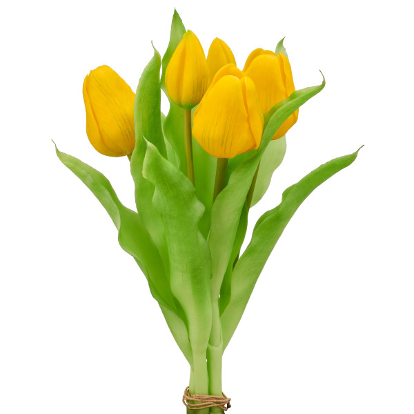Kunstblume Tulpenbund in gelb aus Kunststoff