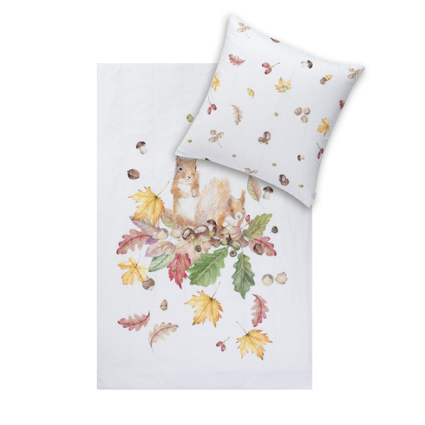 Bettwäsche SQUIRREL in beige aus Baumwolle