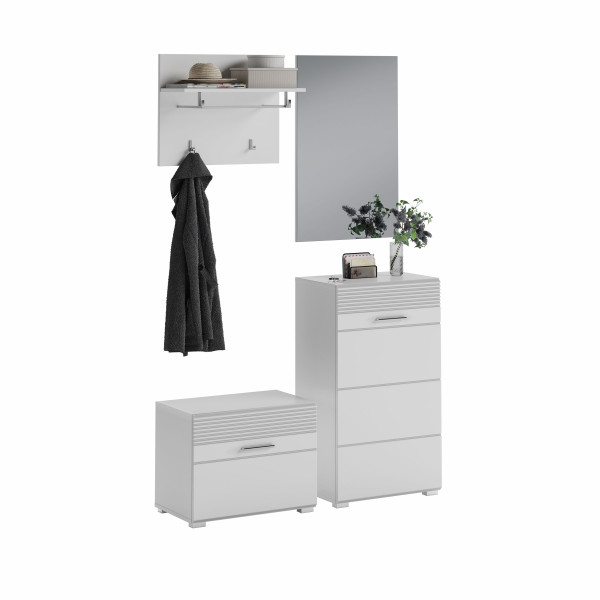 Garderobe LINUS in weiß aus MDF furniert