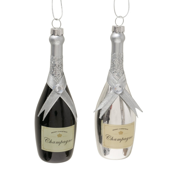 Weihnachtskugel CHAMPAGNE in mehrfarbig aus Glas