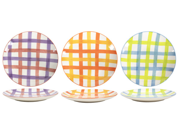 Dessertteller SUMMER VICHY in mehrfarbig aus Steinzeug